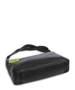 Delos Calliope Beuteltasche genarbtes Kalbsleder schwarz