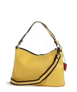 Delos Calliope Beuteltasche genarbtes Kalbsleder gelb