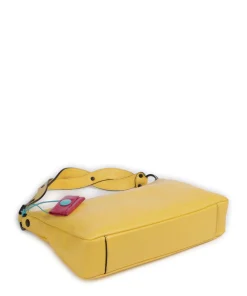 Delos Calliope Beuteltasche genarbtes Kalbsleder gelb