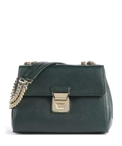 Delphino Tina Schultertasche genarbtes Rindsleder dunkelgrün