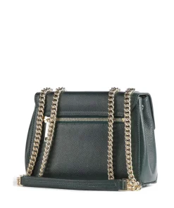 Delphino Tina Schultertasche genarbtes Rindsleder dunkelgrün