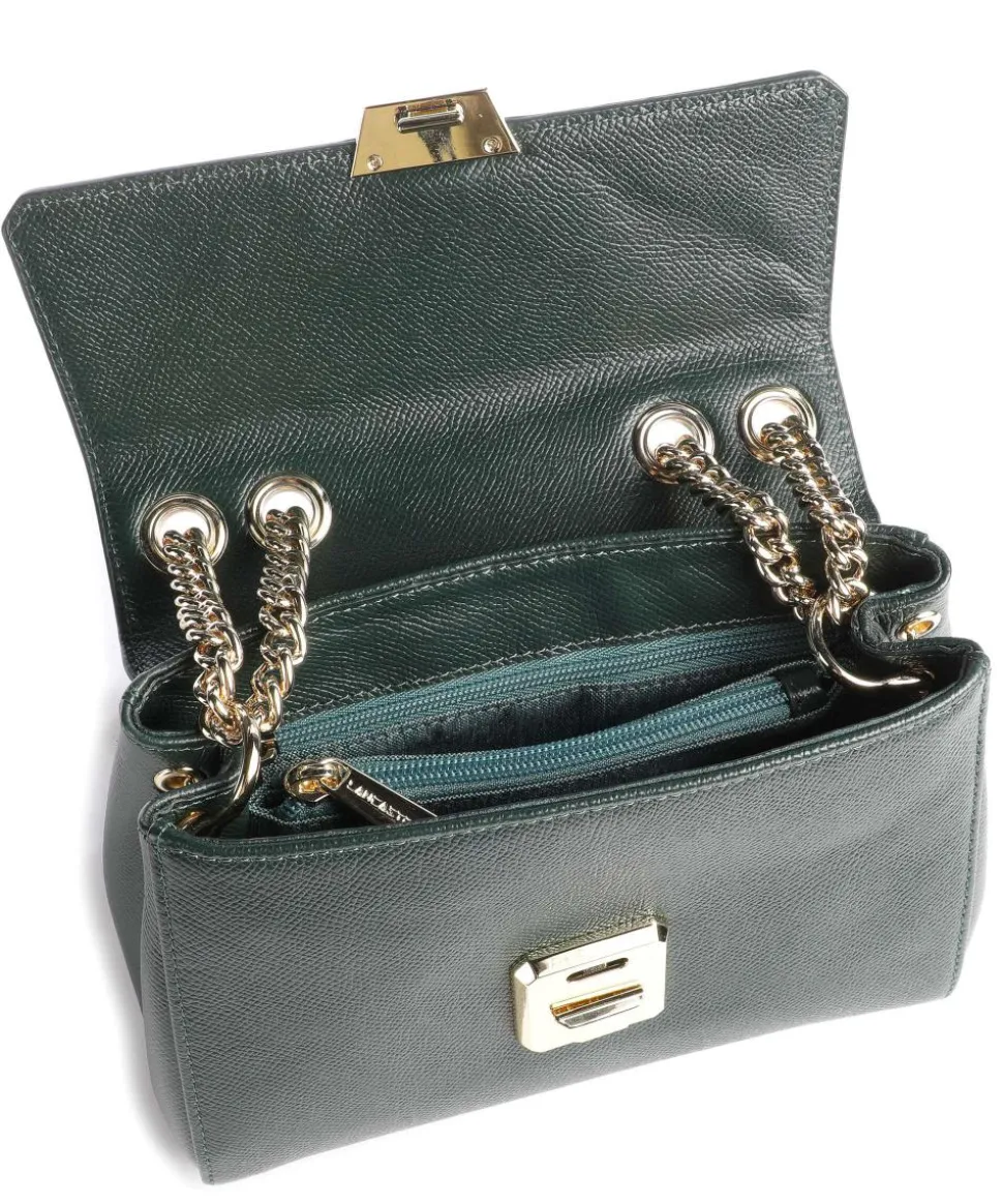 Delphino Tina Schultertasche genarbtes Rindsleder dunkelgrün