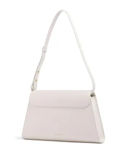 Dew Schultertasche genarbtes Leder weiß