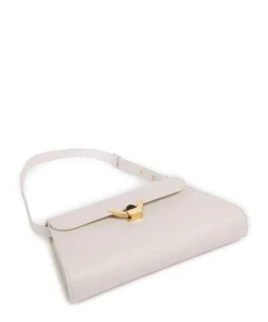 Dew Schultertasche genarbtes Leder weiß