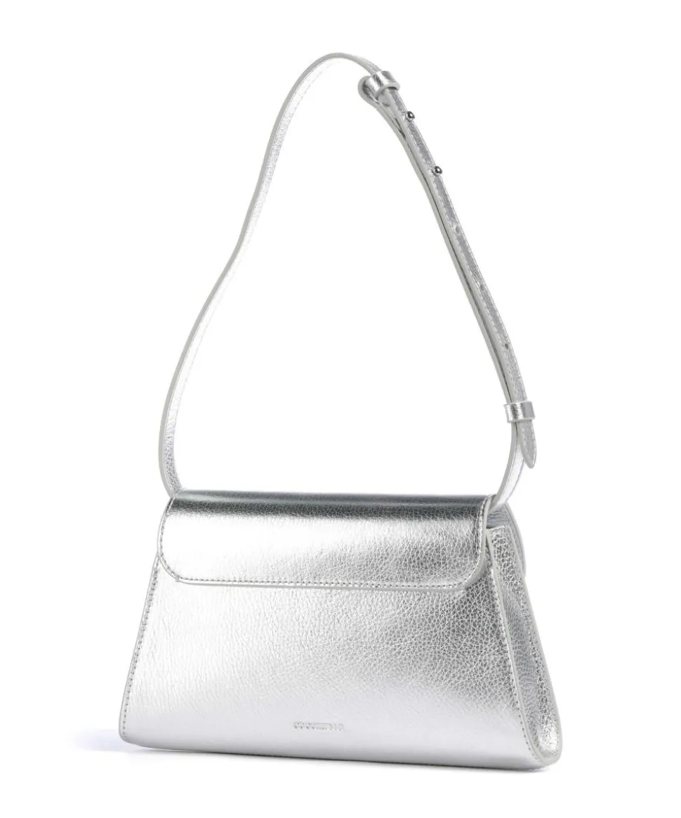 Dew Schultertasche genarbtes Rindsleder silber