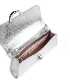 Dew Schultertasche genarbtes Rindsleder silber