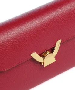 Dew Schultertasche genarbtes Rindsleder rot