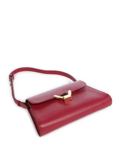 Dew Schultertasche genarbtes Rindsleder rot