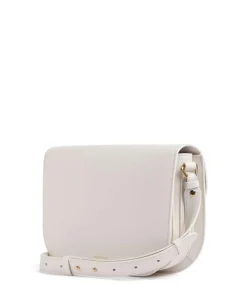 Dew Schultertasche genarbtes Leder weiß