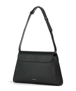 Dew Schultertasche genarbtes Leder schwarz