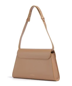 Dew Schultertasche genarbtes Leder hellbraun