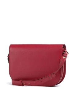 Dew Schultertasche genarbtes Leder rot