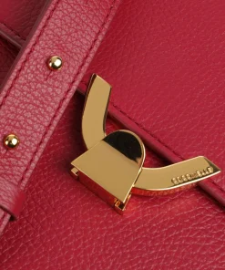 Dew Schultertasche genarbtes Leder rot