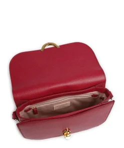 Dew Schultertasche genarbtes Leder rot