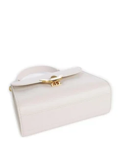 Dew Umhängetasche genarbtes Rindsleder weiß