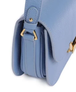 Dew Umhängetasche genarbtes Leder blau