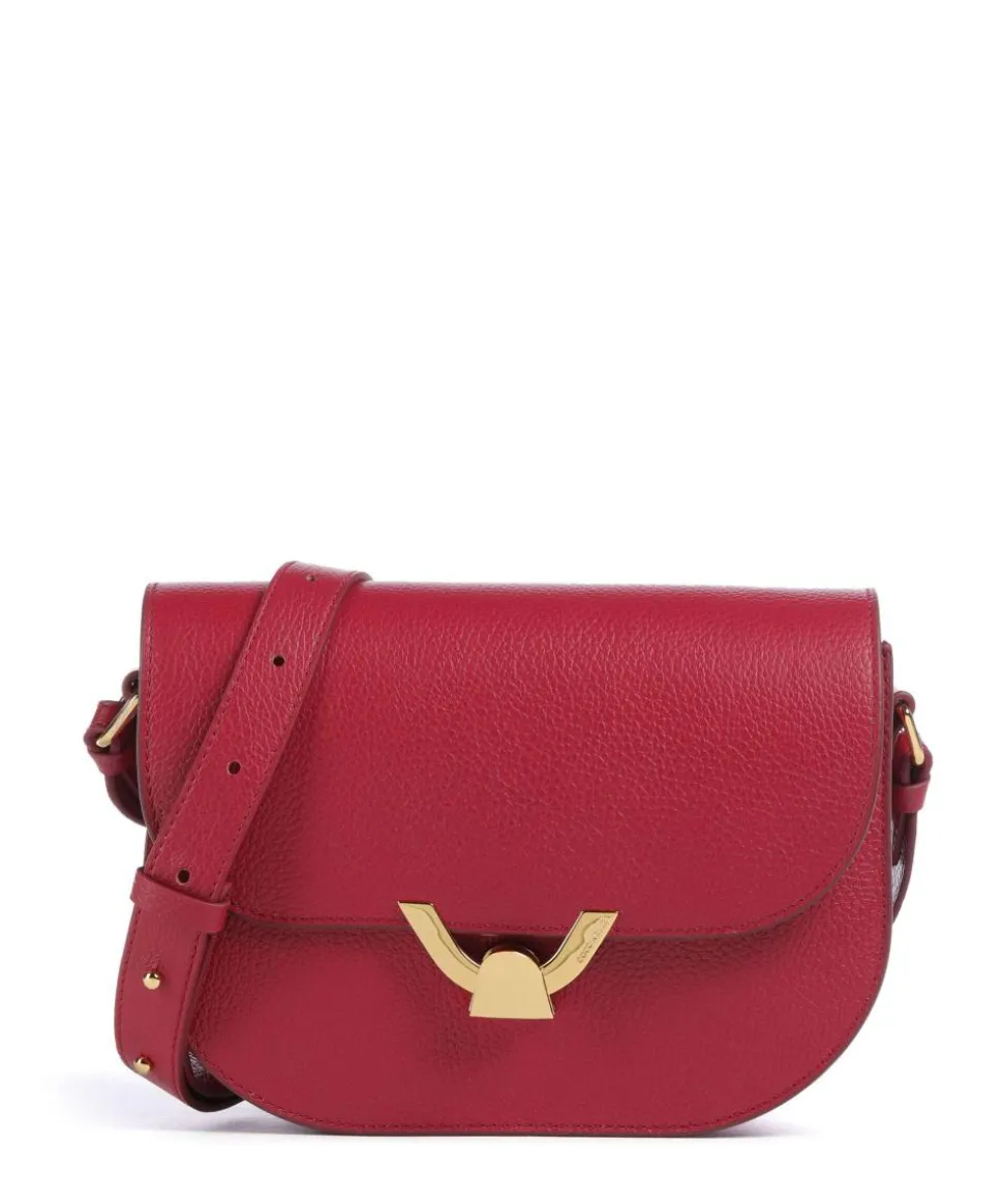 Dew Umhängetasche genarbtes Leder rot