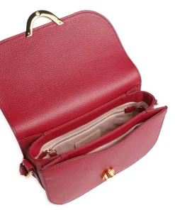 Dew Umhängetasche genarbtes Leder rot