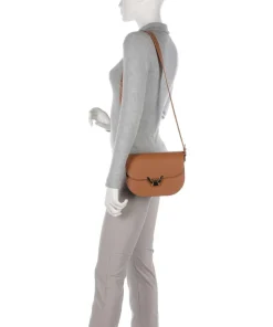 Dew Umhängetasche genarbtes Leder braun