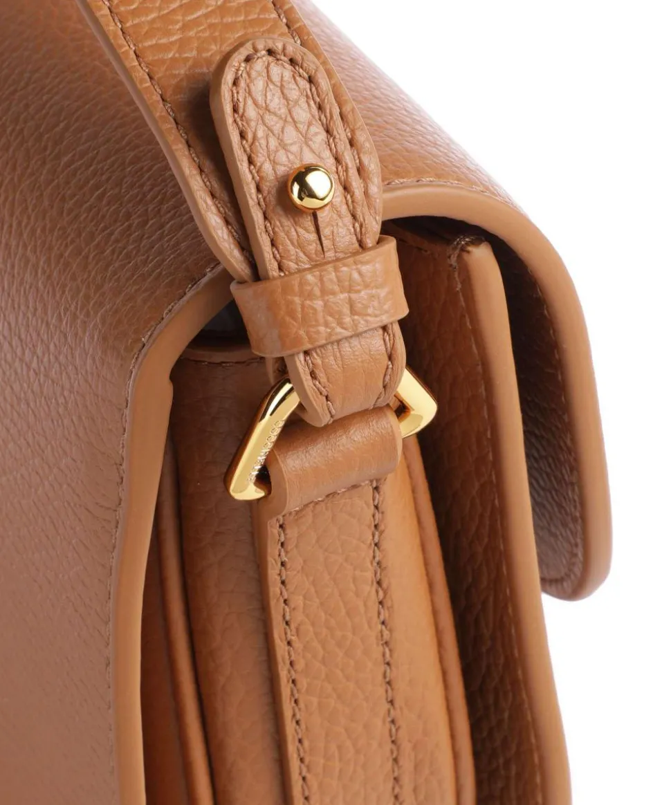 Dew Umhängetasche genarbtes Leder braun