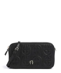 Diadora Handytasche geprägtes Leder schwarz