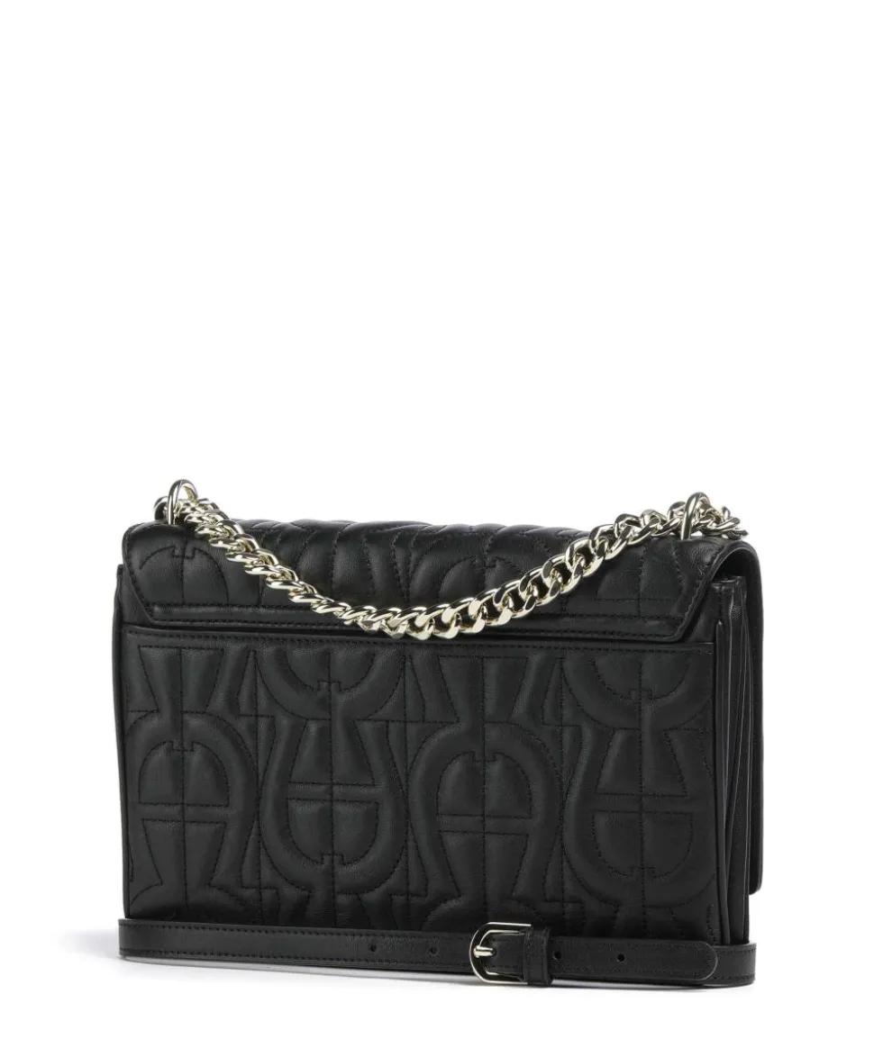 Diadora S Schultertasche fein genarbtes Rindsleder schwarz