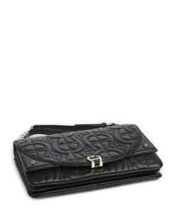 Diadora S Schultertasche fein genarbtes Rindsleder schwarz