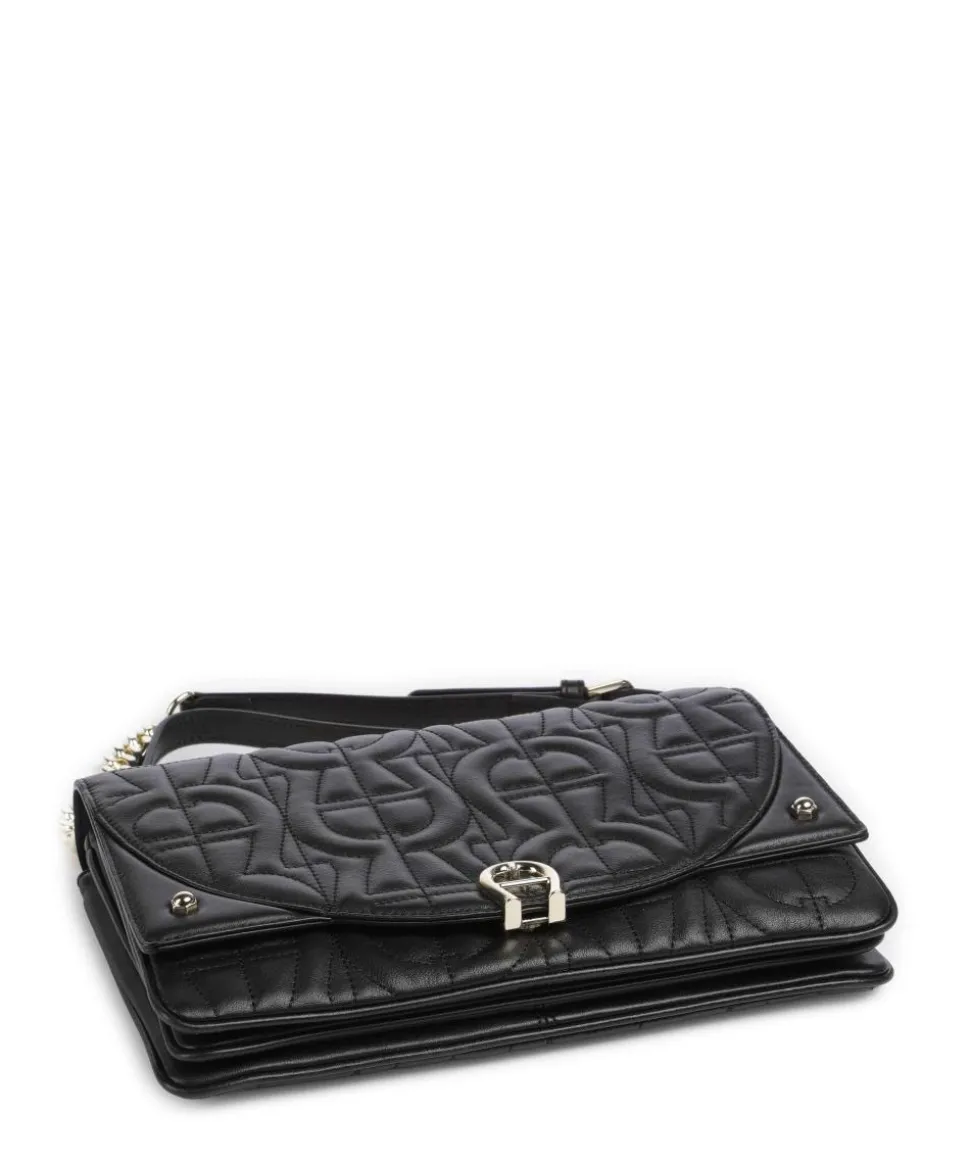 Diadora S Schultertasche fein genarbtes Rindsleder schwarz