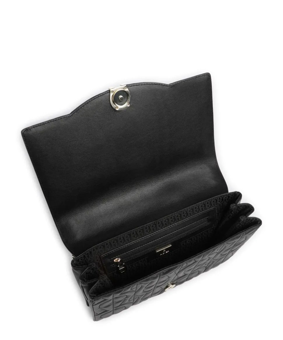 Diadora S Schultertasche fein genarbtes Rindsleder schwarz