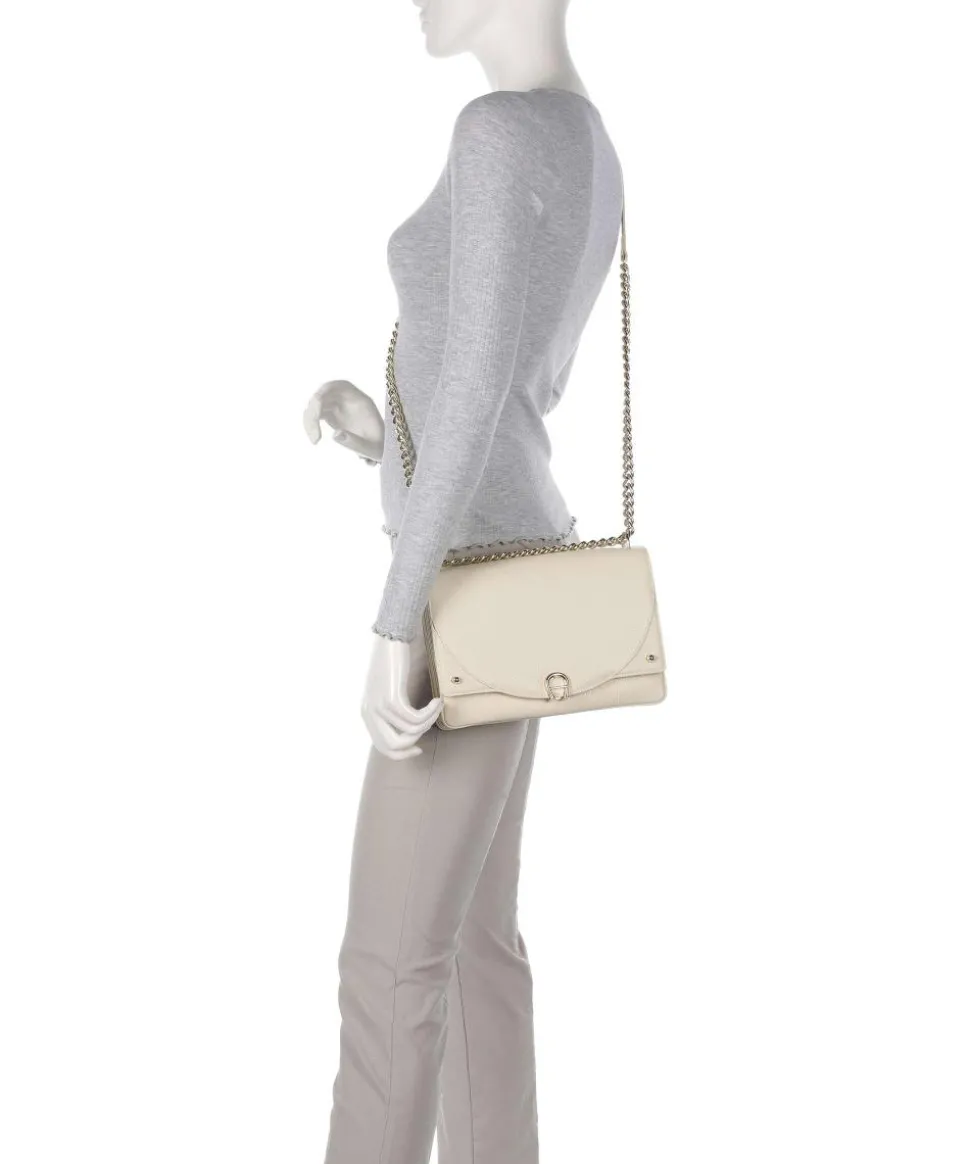 Diadora S Schultertasche genarbtes Rindsleder creme