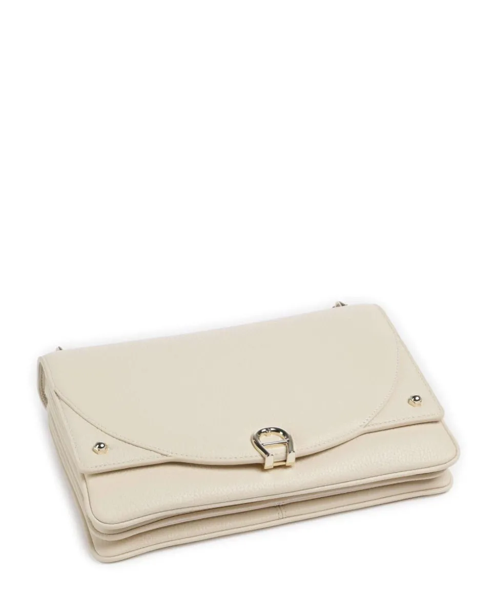 Diadora S Schultertasche genarbtes Rindsleder creme