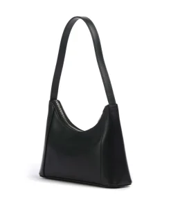 Diamante Mini Schultertasche fein genarbtes Leder schwarz