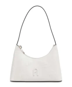 Diamante Mini Schultertasche fein genarbtes Leder elfenbein