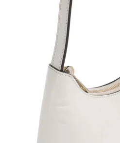 Diamante Mini Schultertasche fein genarbtes Leder elfenbein