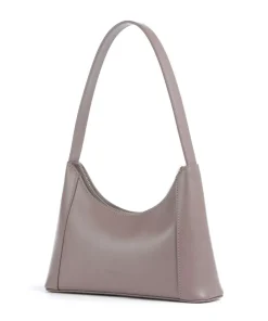 Diamante Mini Schultertasche fein genarbtes Leder taupe