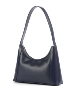 Diamante Mini Schultertasche fein genarbtes Leder navy