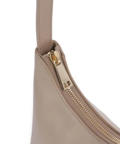 Diamante Mini Schultertasche fein genarbtes Leder taupe