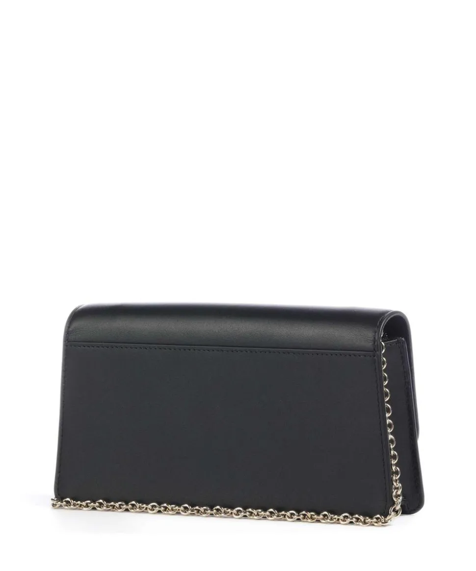 Diamante Mini Umhängetasche fein genarbtes Leder schwarz