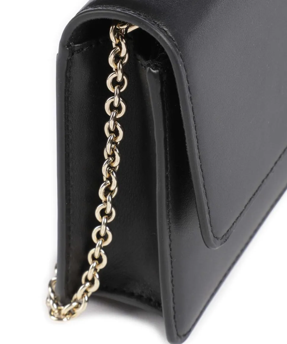 Diamante Mini Umhängetasche fein genarbtes Leder schwarz