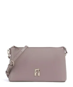 Diamante Mini Umhängetasche fein genarbtes Leder taupe