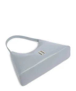 Diamante S Schultertasche Leder blaugrau