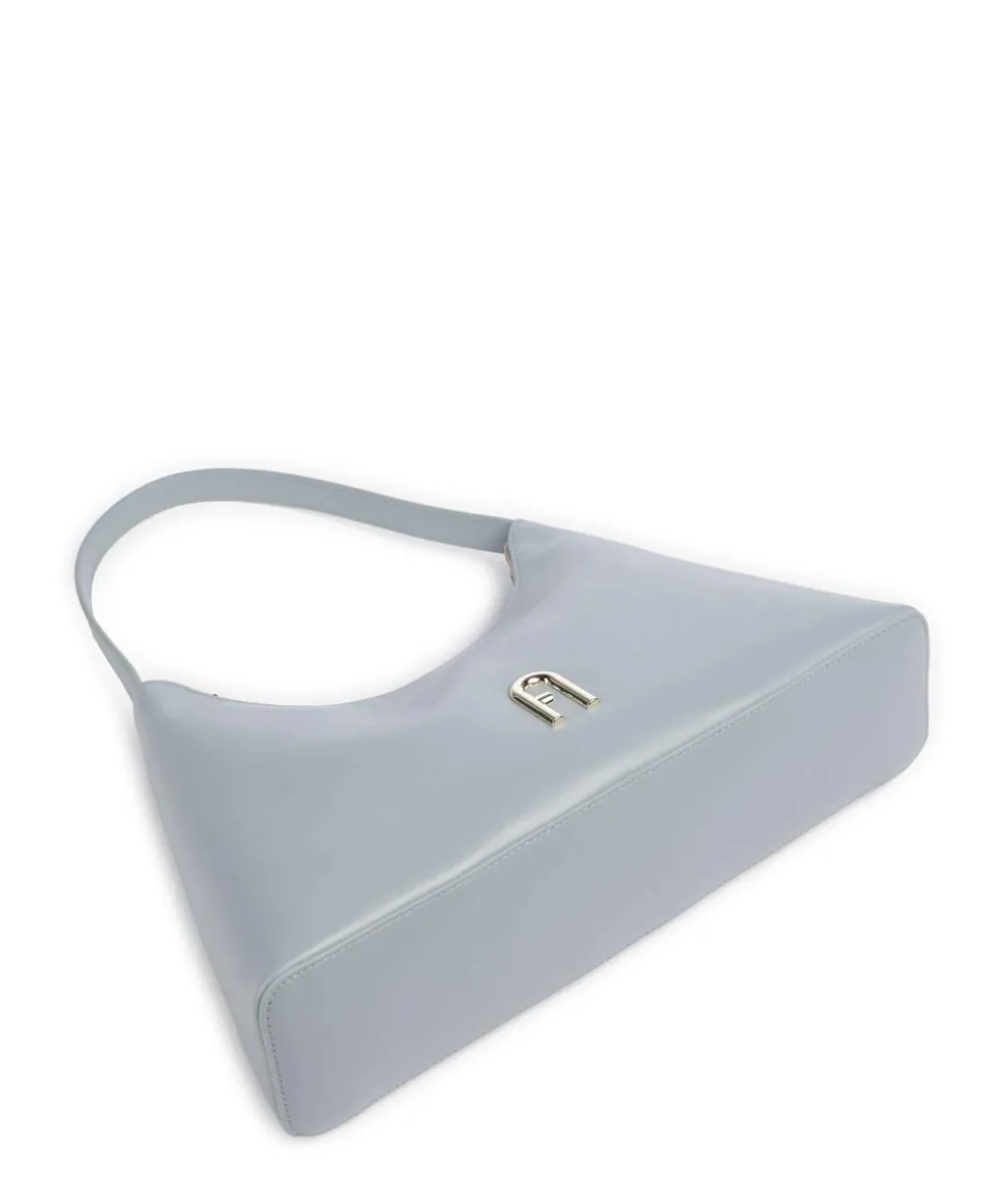 Diamante S Schultertasche Leder blaugrau