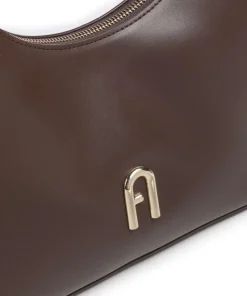 Diamante S Schultertasche Leder dunkelbraun