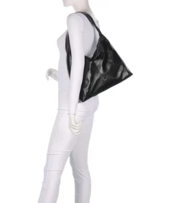 Dioniso Amber Beuteltasche fein genarbtes Leder schwarz