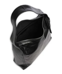 Dioniso Amber Beuteltasche fein genarbtes Leder schwarz