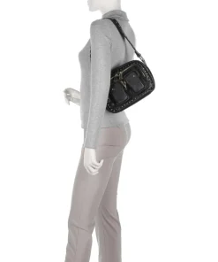 Disco Ellie Schultertasche fein genarbtes Kalbsleder schwarz