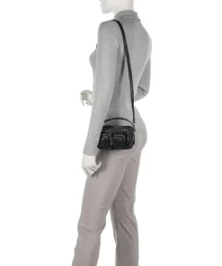 Disco Helena Umhängetasche glattes Leder schwarz