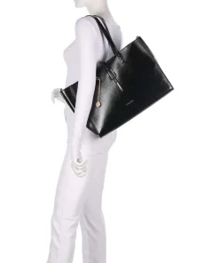 Doba L Shopper Lederimitat schwarz