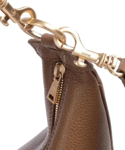 Dolce Ginger Beuteltasche genarbtes Leder braun