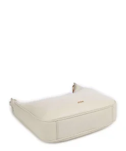 Dolce Ginger Schultertasche genarbtes Leder elfenbein